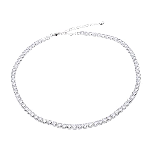 ADOCARN Funkelnde Zirkonia Halskette Für Damen Modischer Halsschmuck 3mm Strahlende Strass Mit Anhänger Elegantes Design Für Besondere Anlässe 41 5cm Verstellbar von ADOCARN