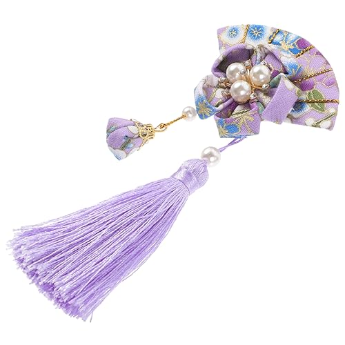 ADOCARN Japanischer Fächer Haarschmuck mit Quaste Traditioneller Japanischer Haarklammer für Frauen Eleganter Haarclip für Hochzeiten Festivals und Cosplay Asiatische Haarspange als von ADOCARN
