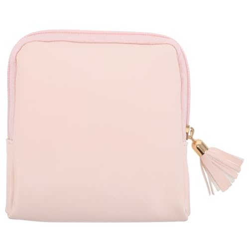 ADOCARN Kleine Schmuck-Reisetasche: Vielseitige Mini-Make-up-Geldbörse – Reise-Make-up-Tasche mit Fächern – Mini-Kosmetiktasche, Geldbörse, Pink von ADOCARN