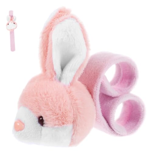 ADOCARN Kuscheltier Häschen Slap Armband Plüsch Tierarmband für Niedliches Tier Thema Armband für Partys Geschenkidee für Ostern und Geburtstagsfeiern von ADOCARN