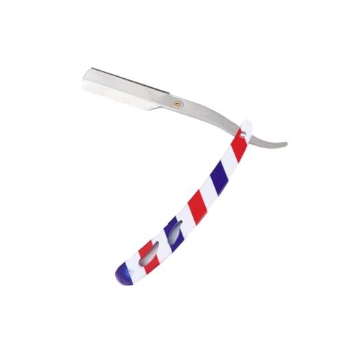 ADOCARN Manueller Rasierer Für Männer Vintage Bart Augenbrauenrasierer Im Retro-design Rot- Gestreift Sicher Und Einfach Anwendung Für Präzises Trimmen Und Rasieren Klingen von ADOCARN