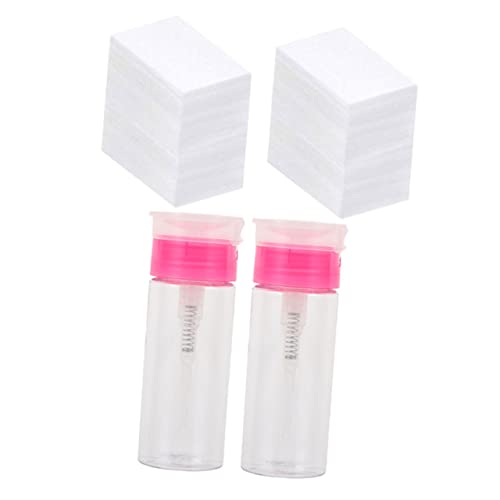 ADOCARN Nagellackentferner Satz 100ml – Leere Pumpflaschen mit Druckfunktion für Nagellack Make Up Entferner Toner Nachfüllbare Tragbare Flaschen und Nageltücher für Maniküre von ADOCARN