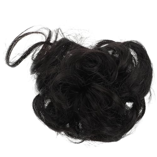 ADOCARN Perückenring mit Kugelkopf haarschmuck Hochsteckfrisur Haargummis lockiges haarbrötchen scrunchie Haarknoten Seil Haarzubehör für Frauen Hochtemperaturdraht Dunkelbraun von ADOCARN