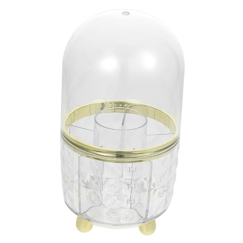 ADOCARN Klarer Kosmetikpinsel-organizer Mit Deckel Rotierbare Transparente Aufbewahrungsbox Für Makeup-pinsel Staubschutz Für Schreibtisch Und Schminktisch Praktisches Design Mit Großem von ADOCARN