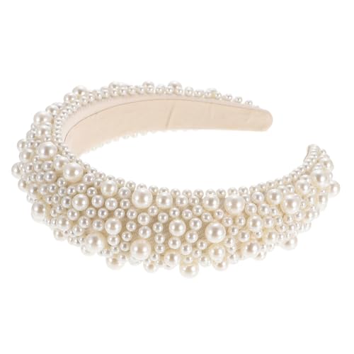 ADOCARN Perlen Stirnband Für Damen Elegantes Mädchen Haarband Dekoratives Kopfschmuck Accessoire Mit Barockperlen Für Party Und Kostümpartys von ADOCARN