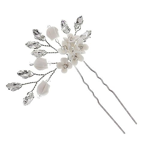 ADOCARN U-förmige Haarnadel Blumenkopfschmuck Silberfarben Für Damen Hochzeit Party Freizeit Feiertage von ADOCARN