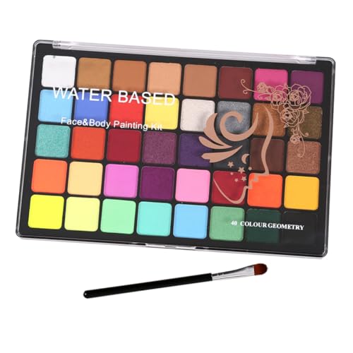 ADOCARN Wasserlösliches Gesichtsbemalungsset 40 Farben Professionelles Schminkset für Kinder und Erwachsene Tragbare Malpalette für Festivals Karneval Theater von ADOCARN