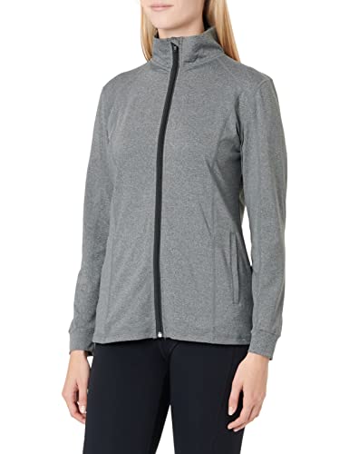 ADOME Damen Laufjacke Sportjacke Langarm Jacke Sweatjacke fuer Yoga Fitness Hellgrau L von ADOME