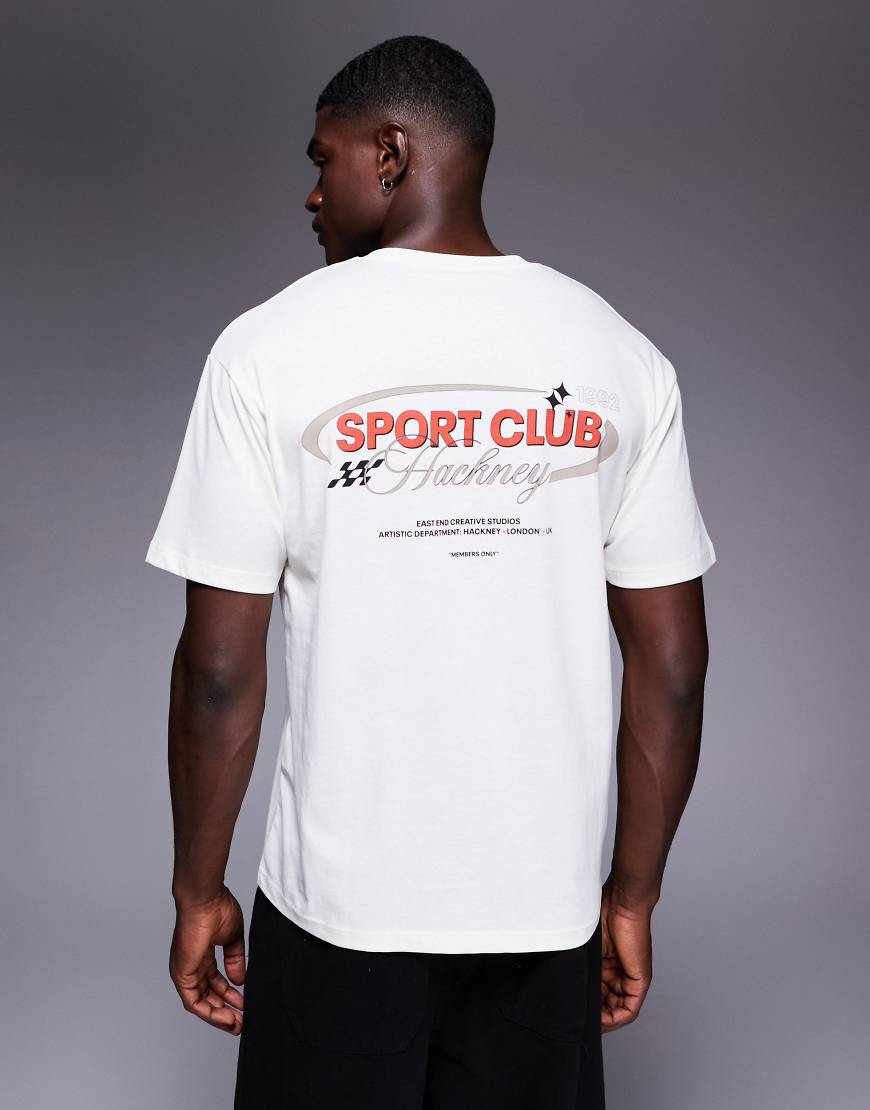 ADPT - Oversize-T-Shirt in Creme mit „Sports Club"-Print-Weiß ADPT - Oversize-T-Shirt in Creme mit „Sports Club"-Print-Weiß von ADPT
