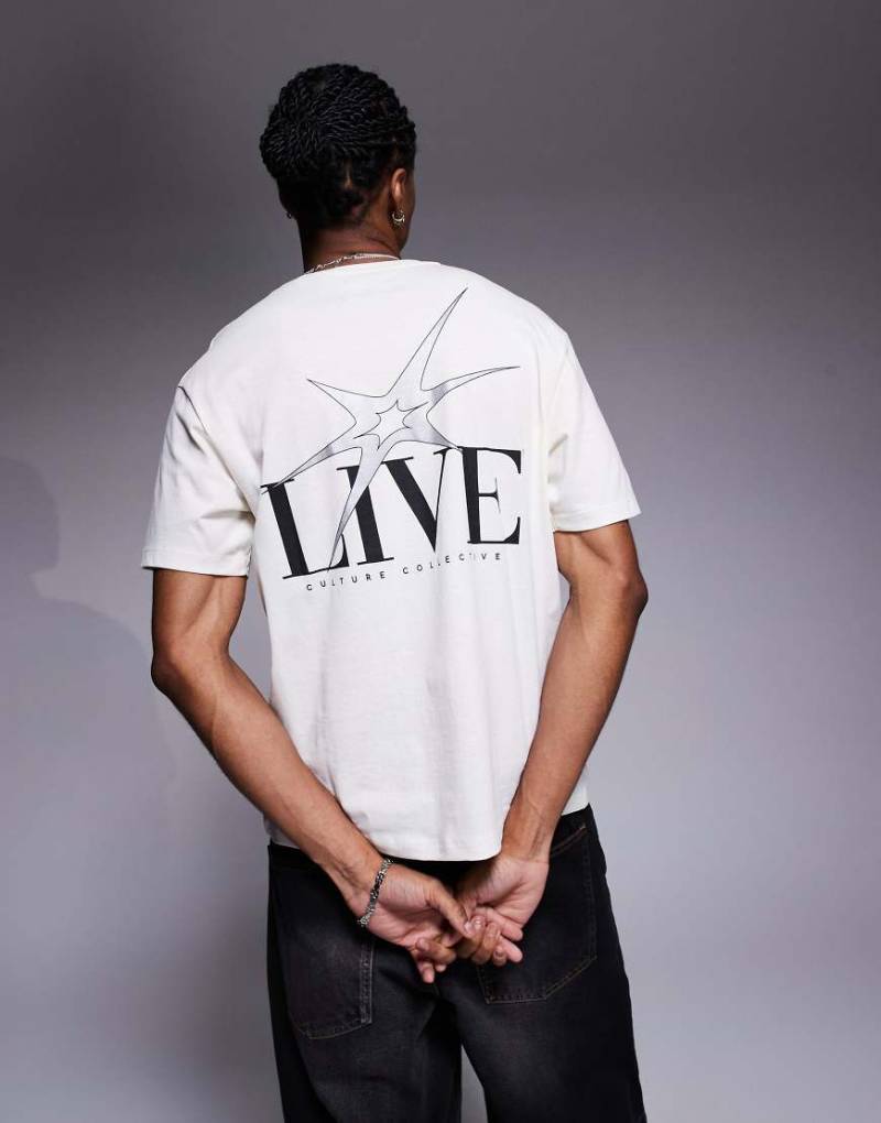 ADPT - Oversize-T-Shirt in Cremeweiß mit Rückenprint von ADPT