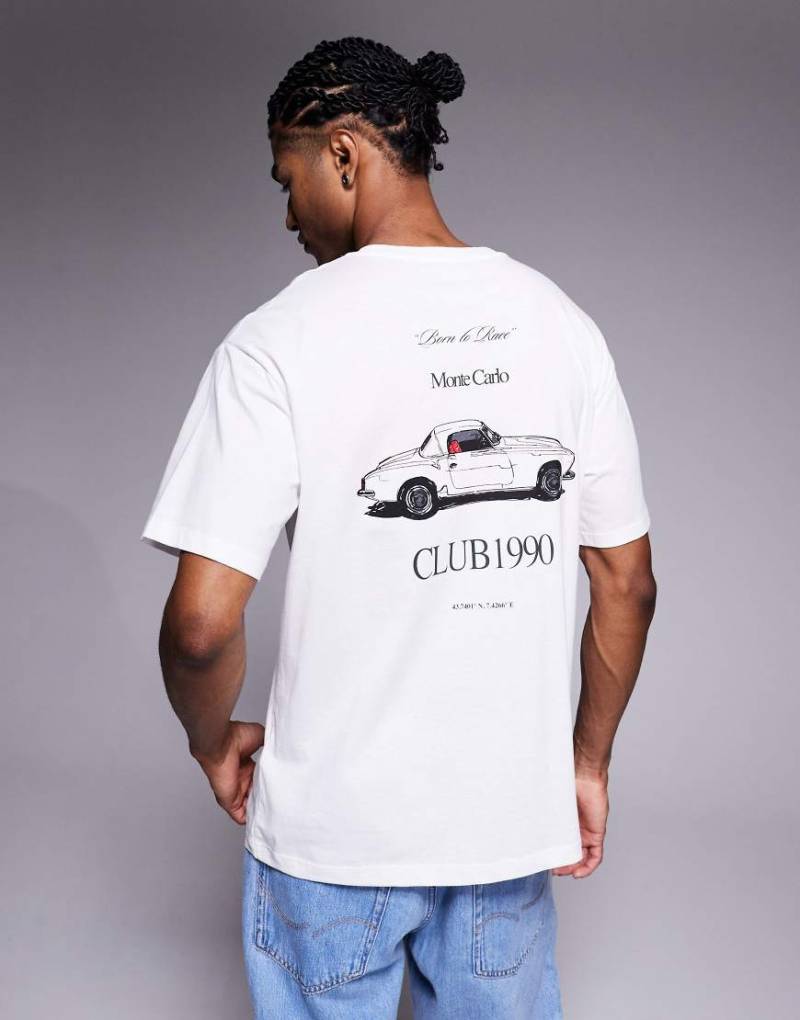 ADPT - Oversize-T-Shirt in Weiß mit Club-Rückenprint von ADPT