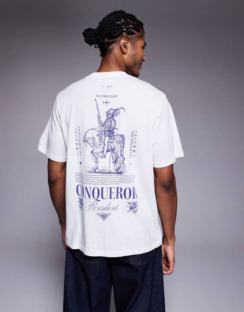 ADPT - Oversize-T-Shirt in Weiß mit Rückengrafik von ADPT