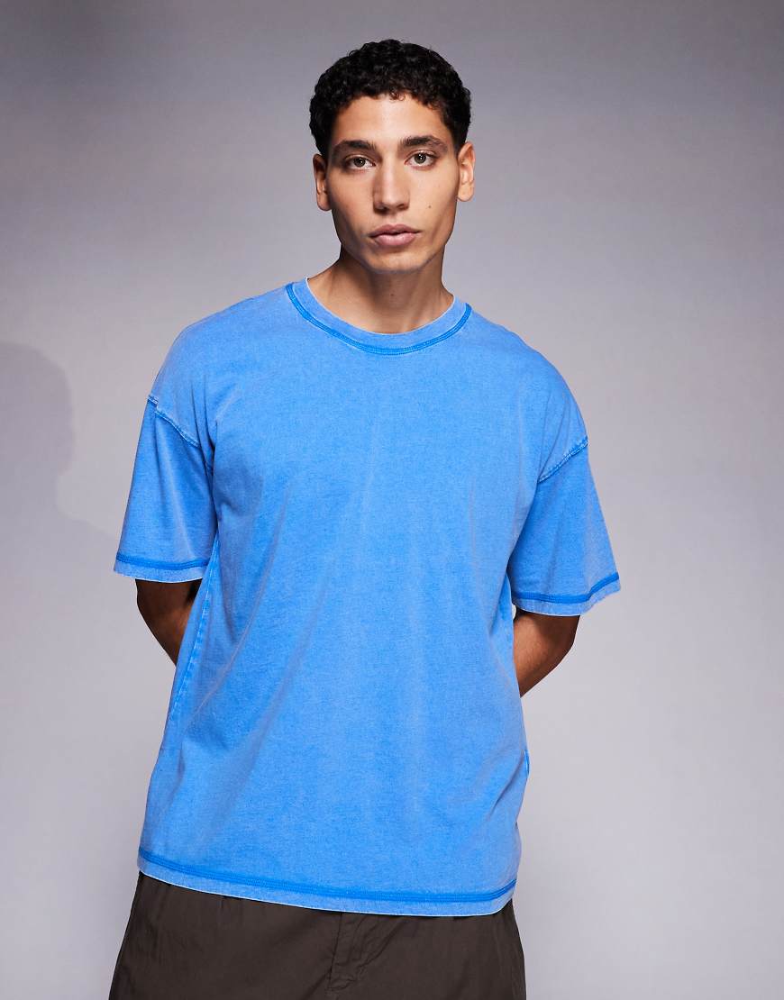 ADPT - Oversize-T-Shirt in verwaschenem Blau von ADPT