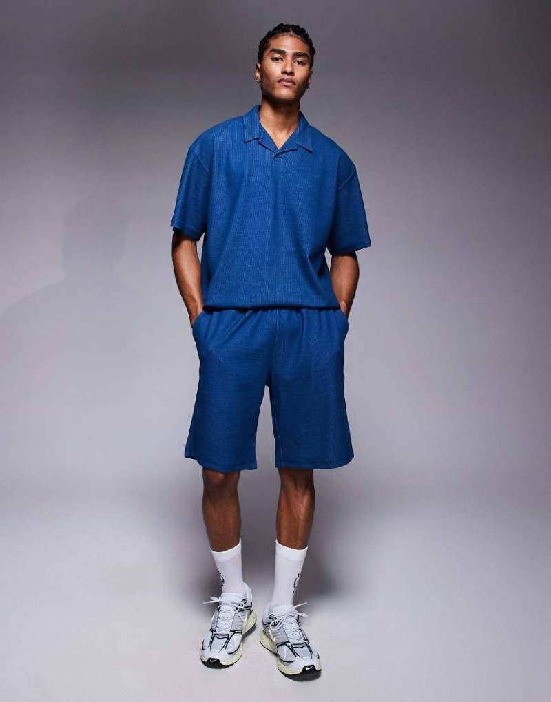 ADPT - Strukturierte Shorts in Jeansblau von ADPT