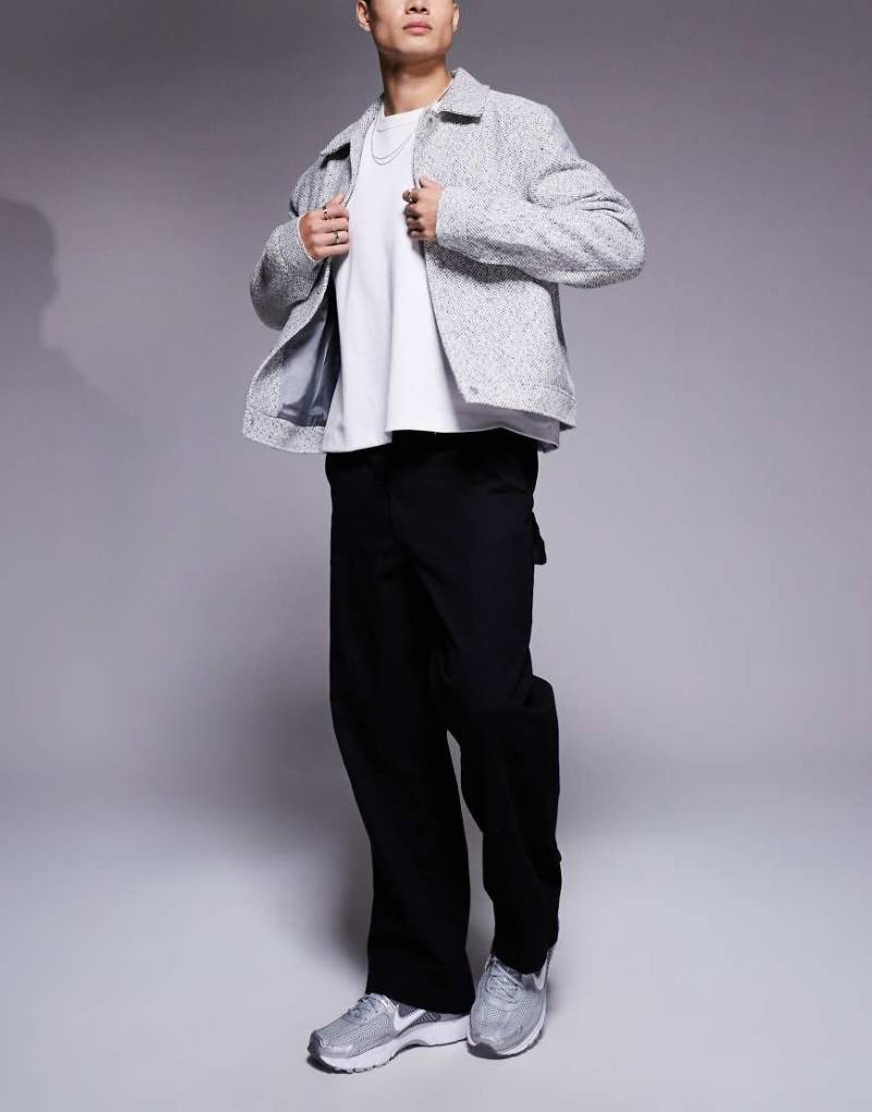 ADPT - Weit geschnittene Carpenter-Hose aus Twill in Schwarz von ADPT