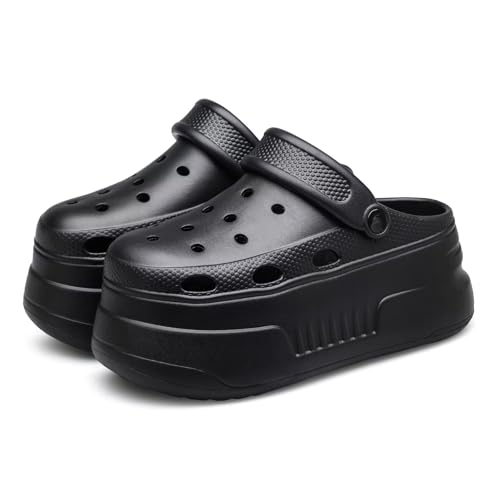 ADQ Clogs Damen Plateau Platform Strand Sandalen Slip On Hausschuhe Unisex rutschfeste Atmungsaktive für Summer von ADQ
