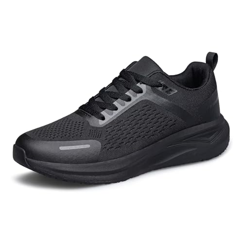 ADQ Herren Sneaker Walkingschuhe Sport Turnschuhe Casual Mesh Atmungsaktiv Leicht, Schwarz, 46 EU von ADQ