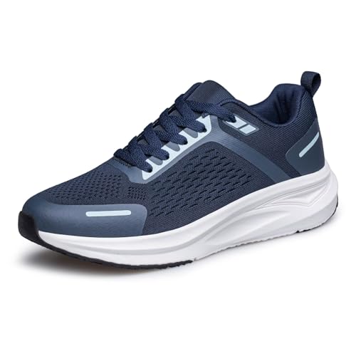 ADQ Herren Sneaker Walkingschuhe Sport Turnschuhe Casual Mesh Atmungsaktiv Leicht, dunkelblau, 42 2/3 EU von ADQ