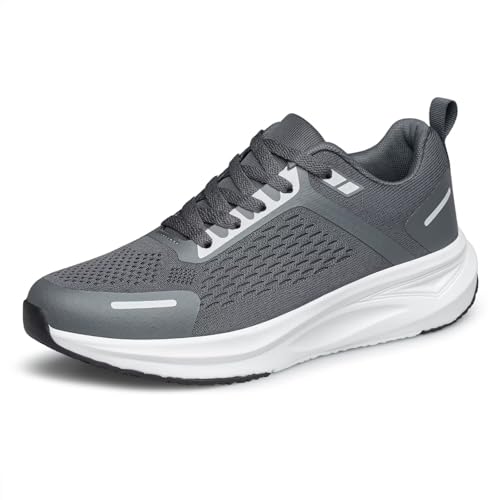 ADQ Herren Sneaker Walkingschuhe Sport Turnschuhe Casual Mesh Atmungsaktiv Leicht, dunkelgrau, 46 EU von ADQ
