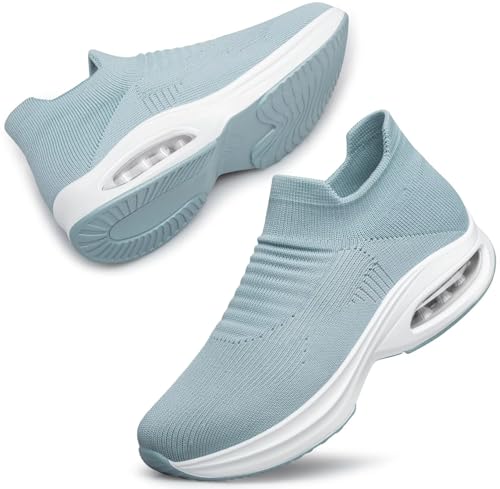 ADQ Slip On Sneakers Walkingschuhe Damen Turnschuhe mit Luftpolster Weiches Leichtes Sneakers mit Atmungsaktives Mesh von ADQ