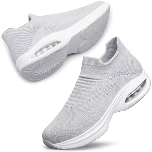 ADQ Slip On Sneakers Walkingschuhe Damen Turnschuhe mit Luftpolster Weiches Leichtes Sneakers mit Atmungsaktives Mesh von ADQ