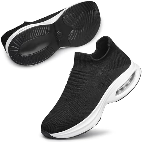 ADQ Slip On Sneakers Walkingschuhe Damen Turnschuhe mit Luftpolster Weiches Leichtes Sneakers mit Atmungsaktives Mesh von ADQ