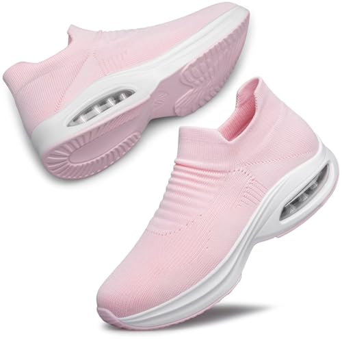 ADQ Slip On Sneakers Walkingschuhe Damen Turnschuhe mit Luftpolster Weiches Leichtes Sneakers mit Atmungsaktives Mesh von ADQ