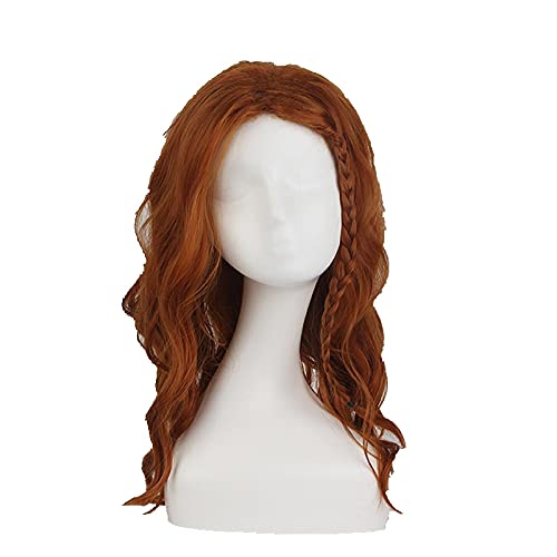 2021 Black Widow Haarperücken Cosplay Lange Lockige Perücke for Frauen Kostüm Natasha Romanoff Rollenspiel von ADTEMP