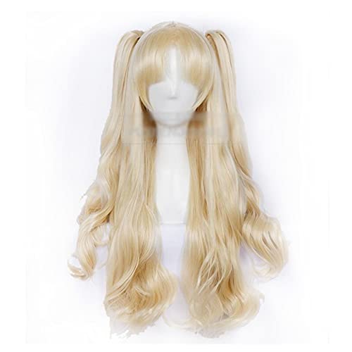 80Cm Fgo Fate Grand Order Ereshkigal Cosplay Wig Servant Lancer Ponytails Blond Facial Hair Wig Golden von ADTEMP