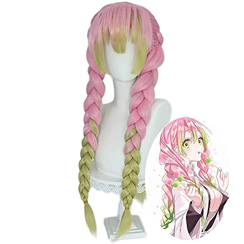 Anime Coer Wig. Blaue Kurze Ponytail Perücke doppelte Pferdeschwanzzöpfe Perücke Anime Perücke for Cosplay- Kostüm Halloween-Perücken (Color : Mitsuri) von ADTEMP