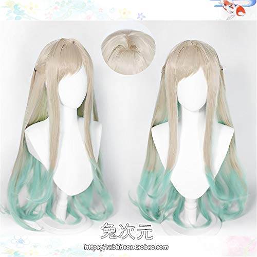 Anime Coser Wig Jibaku Shonen Hanako Kun Nene Yashiro Green Mischung Lange Damen Cosplay Party Anime Kostüm Menschliche Vollperücke Kunsthaar Robuste Faser von ADTEMP