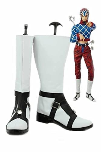 JOJO'S BIZARRE ADVENTURE 5 GUIDO MISTA Cosplay-Schuhe, weiße Stiefel, maßgefertigt von ADTEMP