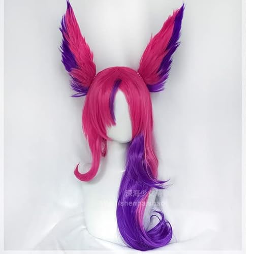 Lol Star Guardian Der Rebell Xayah Cosplay Perücke Frau Haar Spiel Cos Perücke Mit Abnehmbaren Chip Pferdeschwänzen + Perücke Kappe China Als Das Bild von ADTEMP