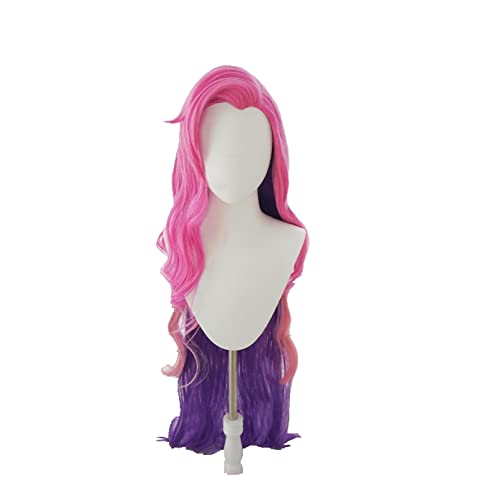 Seraphine Cosplay Wig Game KDA Women Pink Mixed Purple 90cm Seraphine Wave Cosplay Wig von ADTEMP