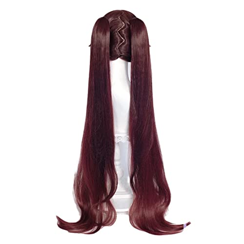 Wig For Game Genshin Impact Hutao Wig Cosplay Costume Hu Tao 110cm Long Brown With Ponytails Heat Resistant Synthetic Hair For Women OneSize a von ADTEMP