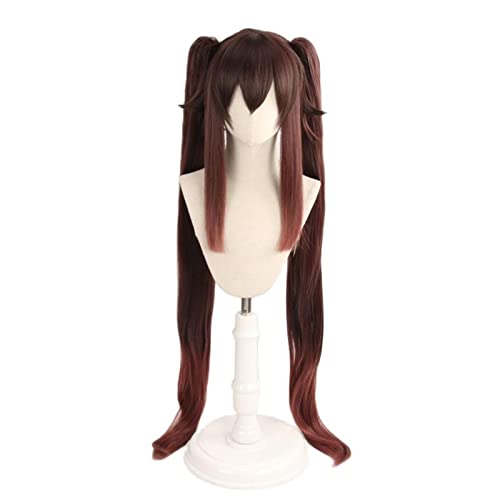 Wig For Game Genshin Impact Hutao Wig Cosplay Costume Hu Tao 110cm Long Brown With Ponytails Heat Resistant Synthetic Hair For Women OneSize a von ADTEMP