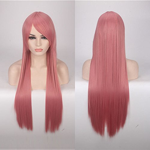 Wig for Carnival Nightlife CluI Party Dress Up Wig Cosplay Wig Color Anime Wig Long Hair Style Headgear 80Cm Straight Hair Color: 80Cm Black Purple K026-2 von ADTEMP