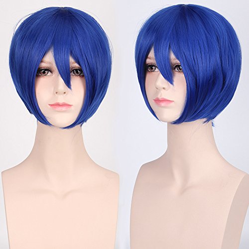 Wig for Halloween Fashion Christmas Party Dress Up Wig Cosplay Wig Multicolor Universal Face Short Hair Msn Black And White Short Hair Bobo Headgear Wig Color:K047-10 Orange von ADTEMP