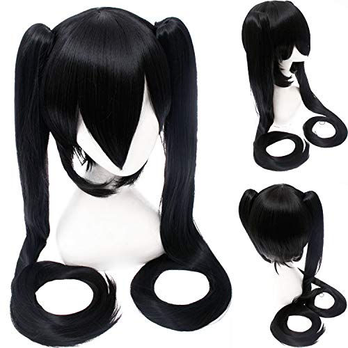 Wig for miku Senbon Sakura Hatsune Snow Hatsune Sakura Hatsune Albino Hatsune Kamomori Sanae cosplay wig color:CY120-2 (Black) von ADTEMP