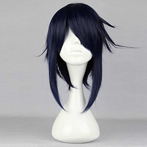 XHSDOZD Anime Cosplay Perücke，K Project Munakata Reisi Perücke，Dark Blue Short Perücke，Mit Kostenloser Perückenkappe，für Party Alltag Halloween Perücke Cosplay von ADTEMP