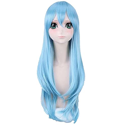 Yuuki Asuna Cosplay Perücke Sword Art Online Cosplay 75cm Frau Blaue Perücke Cosplay Anime Cosplay Perücke Hitzebeständige synthetische Perücken von ADTEMP