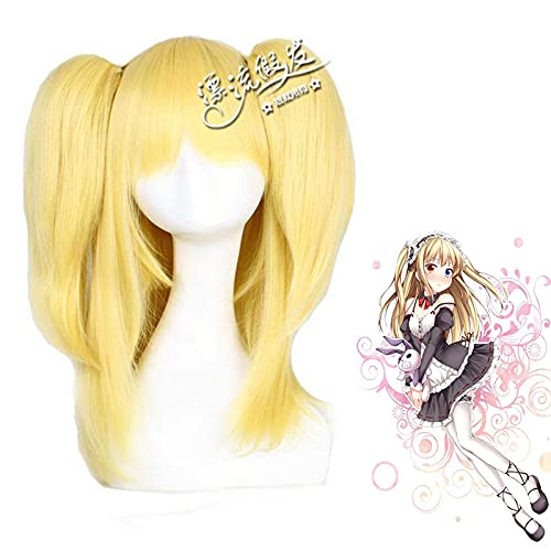 gelten für Anime Boku Wa Tomodachi Ga Sukunai Hair Hasegawa Kobato Cosplay Perücke mit 60 cm goldenen Pferdeschwänzen Halloween Cosplay Perücken + Perückenkappe von ADTEMP