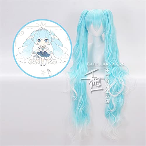 gilt für Anime Cosplay Perücke Hatsune Blue Gradient Costume Play Perücken Halloween Party Perücken + Perückenkappe von ADTEMP