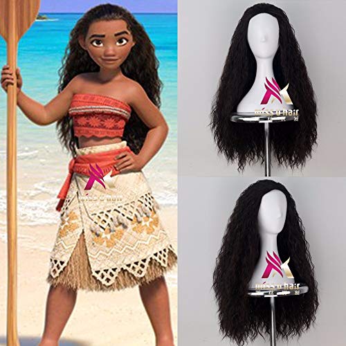 ydound Anime Coser wig Cosplay Wig Halloween Role Play Movie Moana Princess Moana Kinky Curly Long Hair Wig von ADTEMP