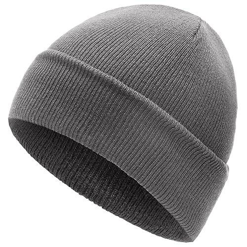 ADVRESF Beanie Mütze für Herren Skull-caps Unisex Knit Cuffed Beanie Hats Damen Hellgrau von ADVRESF