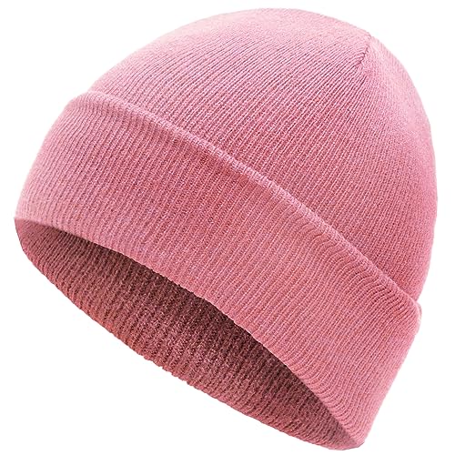 ADVRESF Beanie Mütze für Herren Skull-caps Unisex Knit Cuffed Beanie Hats Damen Rosa von ADVRESF