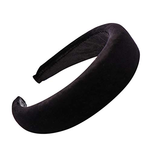 ADXFWORU Hocker Schwamm Haarbügel Kopf Mädchen samt Mode Frauen Haare Haarreif Süßer Haarreif Laufen Stirnband Winter (Black, One Size) von ADXFWORU