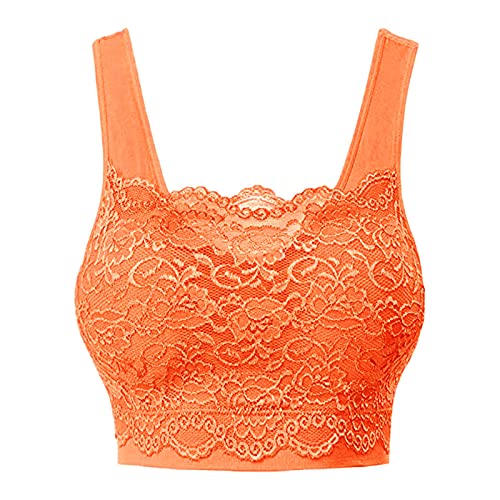 ADXFWORU Lace Bra für Joggen Fitness Sports Spitzen BH Damen Ohne Bügel Bralette Bustier Bequemer Bra für den Alltag Unterwäsche Gepolstert BH Stretch Elastizität Atmungsaktiv BH Crop Tops @CC von ADXFWORU