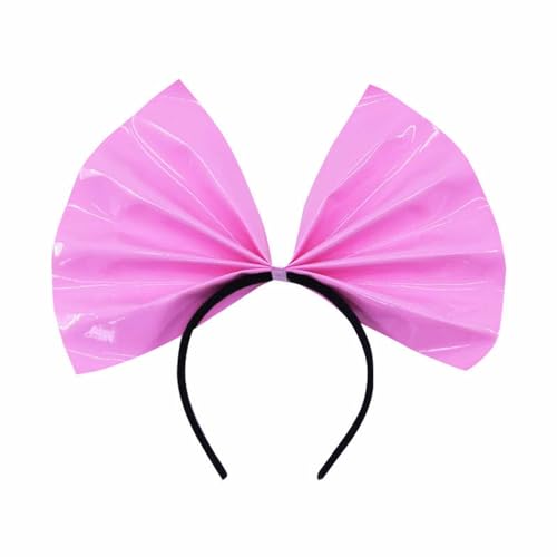 Damen-Karnevals-Stirnband, modisch und bequem, mit großer Schleife, Pailletten-Stirnband Stirnband Herren Winter (Pink, One Size) von ADXFWORU