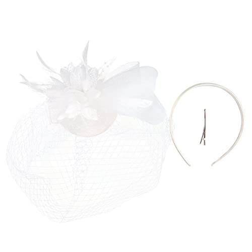 Fascinator Hüte für Frauen Fascinator Hut für Frauen Cocktail Wedding Tea Party 1920er Jahre Fascinator Cocktail Jockey Club Fascinator Hut mit Hochzeit Federn Clip Kopfschmuck Kopfschmuck Für Mädc von ADXFWORU